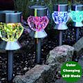 Miniatyrbilde 4 av 5: Solcelle-stilys for utendørs bruk, 6-pakning solcellelamper for hagen, fargeskiftende LED-lys for landskap, utendørs solcellelamper for gangvei, sti