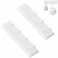 Miniatyrbild 5 av 5: 2-pack hopfällbar väggkrok, väggklädhängare, väggmonterad klädhängare, opunchad, självhäftande, med 4 infällbara krokar (vit)