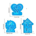 Miniatyrbilde 3 av 4: Hjerte Lysestake Silikonform Holografisk Lysbaseform Husformet Lysholderform DIY Ornamenter Hjemmedekorasjoner Style 2