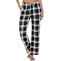 Miniatyrbillede 1 af 2: Bløde flannel pyjamasbukser med tern til mænd. M. Sort Black M