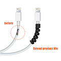 Miniatyrbilde 4 av 5: 12 stk. Type-C Kabel Lader, (12 stk., Svart, Grå) Myk Silikon