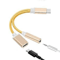 Miniatyrbillede 1 af 5: 1 STK USB-C til 3,5 AUX Lydkabel 2 i 1 USB Type C til 3,5 mm Jack Lydsplitter