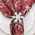 Miniatyrbilde 3 av 5: Blomsterserviettringer med spenne Rhinestone Blomster Metall Serviett R