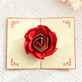 Miniatyrbilde 3 av 5: 2 stk. 3D Pop-up-kort for bursdag Kvinner Ønsker Rosa Rosebukett