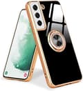 Musta, kotelo yhteensopiva Samsung S22 5G Ring Silicone Case Co