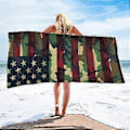 Miniatyrbild 3 av 5: Strandhandduk Hud Flagga USA Badhandduk Mikrofibertyg Strandhandduk Ins Stil