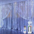 Miniatyrbillede 1 af 5: Vindue Gardin Lysstreng, 300 LED 8 Lystilstande Fe-Lys