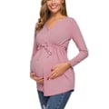 Miniatyrbillede 2 af 4: Maternity Top til kvinder - Graviditetstrøjer - Casual langærmet V-hals