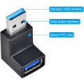 Miniatyrbilde 4 av 5: Svart 4 stk USB 3.0-adapter 90 grader 4 stk vinklet USB hann til hunn