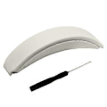 Miniatyrbillede 1 af 5: Udskiftnings hovedbøjle pude til QC35 QC35II QC45 QCSE hovedtelefon hovedbøjle pude med skruetrækker tætsiddende hovedbøjle - off white off white