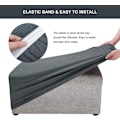 Miniatyrbilde 4 av 5: Lysegrå, M Square Ottoman-trekk, Stretchable Pustende Vaskbar