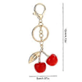 Miniatyrbillede 3 af 5: Unik Cherrys Love Lock Nøglering Charm Elegant Design Nøgleholder Tilbehør Bærbar til Moderne Personer Rød Red