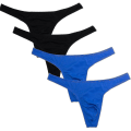Miniatyrbilde 2 av 4: Pakke med 4 Herre Stringtruser.XL.Svart blå Black blue XL