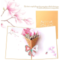 Miniatyrbild 2 av 5: Blomster Pop Up-kort, 3d Födelsedag Pop Up-kort, 3D Alla hjärtans dag