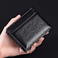 Miniatyrbild 5 av 5: Brun Färg Herr Plånbok Läder Bifold 11cm L x 1.5cm B x 8