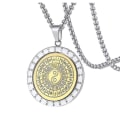 Pikkukuva 1 / 5: Uskonnollinen miesten Tai Chi Yin Yang -pyörivä riipus Bagua kahdeksan diagrammin talisman kaulakoru