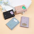 Miniatyrbillede 4 af 4: Tri-Fold Snap Wallet Dame Kort Studerende Multi Kort Kortholderpung - Sort