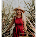 Miniatyrbillede 3 af 5: Womens UPF50 Foldable Summer Straw Hat Wide Brim Fedora Sun Beach