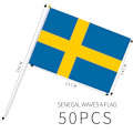 Pikkukuva 2 / 7: 10 Ruotsin käsilippua, polyesteristä valmistettuja kaksipuolisia lippuja, jotka sopivat sisä- ja ulkokoristeluun juhannusjuhlien aikana 10 pcs