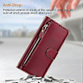 Miniatyrbillede 3 af 5: Til OnePlus Ace 5 Pro 5G/OnePlus 13R 5G Etui Lynlåslomme Flere Kortpladser Læder Telefon Cover Red