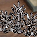 Miniatyrbillede 2 af 5: 1 stk. Sort Krone Tiara Barok Dronning Krone Sort Bryllupstiara til Kvinder Halloweenfest