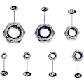 Miniatyrbilde 3 av 4: Heksagonale, 170 stk. Nylon låsemutter sortimentsett, sekskantede låsemuttere i rustfritt stål, 304 og nylon dimensjoner: M3, M4, M5, M6, M8,
