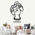 Pikkukuva 5 / 5: Gamer Power -seinätekstit pohjoismaisella tyylillä. \"Gamer Power\" ohjaimella