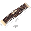 Miniatyrbillede 3 af 5: Dame Læder Manchet Armbånd Fjer Multi Strand Armbånd Wrap