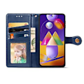 Miniatyrbild 4 av 5: Solid Färgläderfodral För Samsung Galaxy M31s Blue