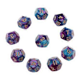 Pikkukuva 1 / 5: Pöytäpeli 10kpl / setti Nopat D12 D&D Gem 18mm (Violetti+Sininen) Purple+Blue