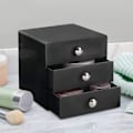 Miniatyrbillede 3 af 4: Sort 3 skuffer, skuffe makeup organizer, plastik opbevaringsboks til