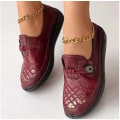Miniatyrbilde 1 av 5: Dame Flats Slip-ons Myke Sko Komfort Brodert Sko Daglig Flat Hæl Rund Tå Elegant Casual Gummi Loafer.39.