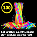 Miniatyrbild 3 av 5: Festsaker 100 stycken - 8\" Lysande Glow Stick Festsaker