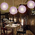 Miniatyrbillede 4 af 4: Papir Rattan Kugle Loftlampe Dæksel Lampeskærm Hjem Loftlampeskærm