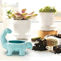 Miniatyrbild 3 av 5: Söta dinosaurie keramiska blomkruka suckulent växt blomkruka med