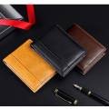 Miniatyrbild 3 av 5: Brun Färg Herr Plånbok Läder Bifold 11cm L x 1.5cm B x 8
