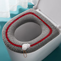 Miniatyrbillede 1 af 5: WC sæder, WC sædebetræk blødt varmt badeværelsespudebetræk vaskbare puder 1 stk, GRÅ
