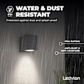 Miniatyrbillede 3 af 5: LED Udendørs Væglampe - Sandgrå/Antracit - Terning - Firkant - 1