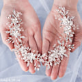 Miniatyrbild 2 av 3: Silver#C Bröllop Kristall Hår Rankor Blomma Blad Hårprydnader Bröllop