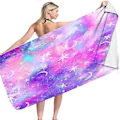 Miniatyrbilde 3 av 4: Mikrofiber Strandhåndkle Superlett Fargerikt Badehåndkle Sandtett Strandteppe Flerbrukshåndkle For Reise Svømmebasseng 75x150 cm