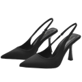 Pikkukuva 1 / 2: Naisten teräväkärkiset korkokengät Sandaalit Juhla nilkkaremmi Slingback Stiletto Korkokengät Slip On Mules Kengät.42.Musta