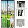 Miniatyrbillede 4 af 5: Myggenet Dør Magnetisk Myggenet 80 X 200 Cm Sort, Selvlukende, Robust, Håndfri, Myggenet Dør Med Magneter, Dørgardin