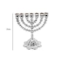 Miniatyrbild 2 av 5: Hanukkah Menorah Metall Ljushållare Tealight Hållare 7 Grenar Ljusstake för Middagsbjudningar Dekorationer Heminredning Höjd 17cm (Silverfärgad) Silvery