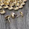Miniatyrbild 2 av 5: 100 Stycken Antika Möbelspikar Runda Dekorativa Nubb Metall Tumspikar Sortimentskit för DIY Möbeldekor Imitationsguld Imitation gold