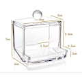 Miniatyrbillede 2 af 3: Bomuldsvatpind Dispenser Akryl Organizer Dispenser Holder Orga