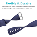 Miniatyrbillede 4 af 5: 2 stk. udskiftningsremme kompatibel med Fitbit Charge 3/Fitbit C