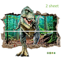 Miniatyrbilde 3 av 5: Dinosaur Veggdekor - 3D Effekt, Brytbar, Avtakbar