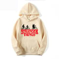 Stranger Things Trykket Pullover Hettegenser med Fleecejakke - Beige - Størrelse L Beige L