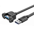 Miniatyrbillede 1 af 5: USB3.0 Hurtig Overførselsforlængerkabel Med Panelmontering 5Gbps USB 3.0 Han til Hun Adapterledning til Industriel Computer 0.3m straight head
