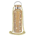 Miniatyrbillede 1 af 5: Diamant Vandflaske Bling Rhinestone Rustfrit Stål Termoflaske Orange